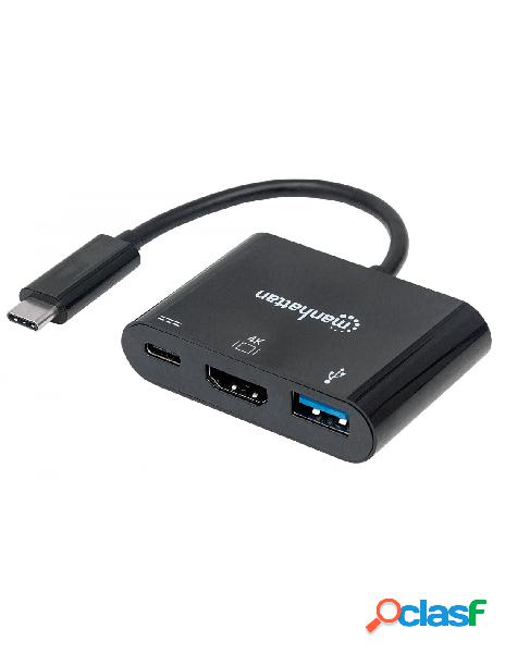 Manhattan - convertitore usb-c&trade a hdmi, usb-a, usb pd