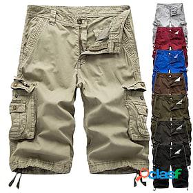 Mens Cargo Shorts Shorts Work Shorts Solid Color Multi