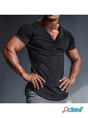Men's Casual Slim Short Sleeve T-Shirt Sports Fitness
