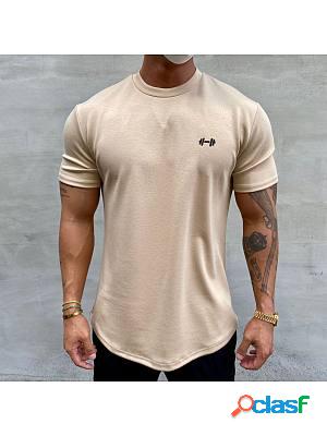 Mens Casual Sports Round Neck Short Sleeve T-shirt
