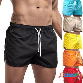 Mens Shorts Board Shorts 5.5 Inch Inseam Shorts Solid Color
