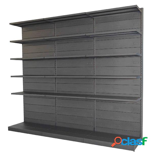 Modulo aggiuntivo scaffale verniciato nero ghisa per negozi