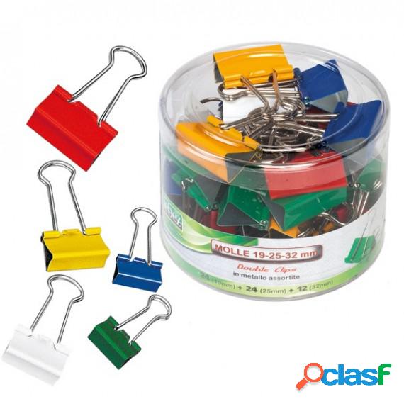 Molle Double Clips - metallo - misure e colori assortiti -