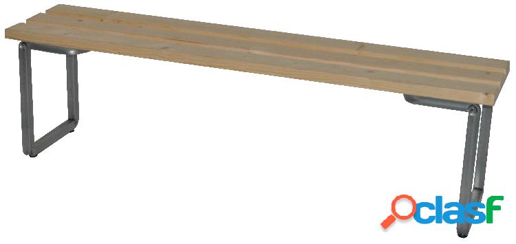 Panchina metallica per spogliatoio con doghe in legno a 4