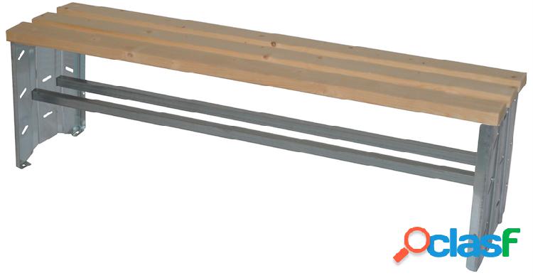 Panchina zincata con listelli in legno naturale di cm. 150