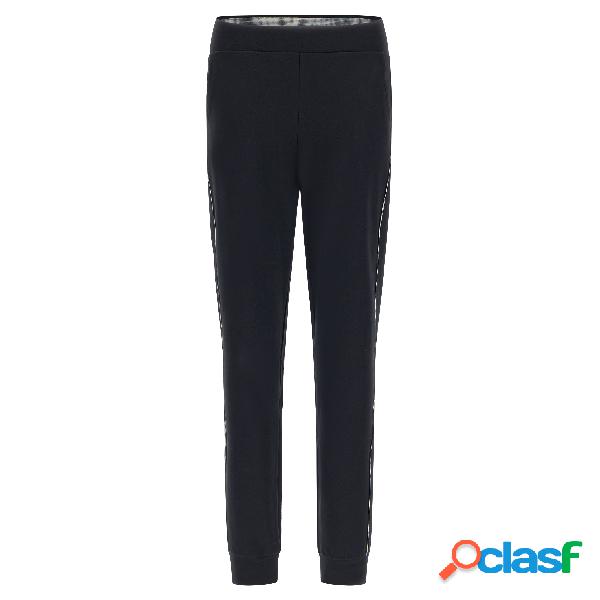 Pantaloni elasticizzati piping e interno cintura a fantasia