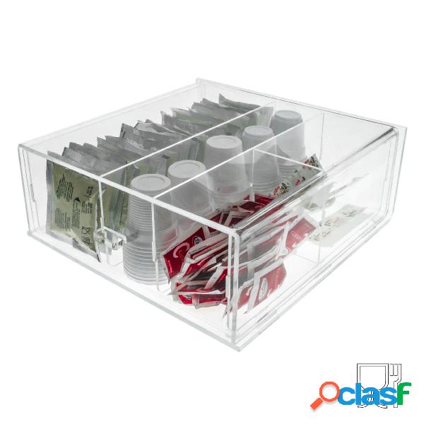Porta capsule caffè e bicchierini in plexiglass trasparente