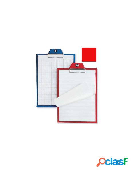 Portablocco con pinza formato a4 colore rosso