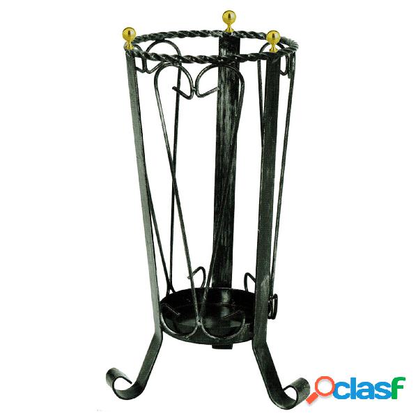 Portaombrelli in Ferro Battuto 22x22xh53 cm colore nero con