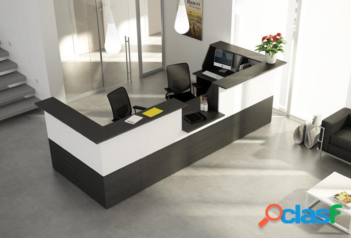 Reception ad angolo con piano di appoggio per ufficio cm.