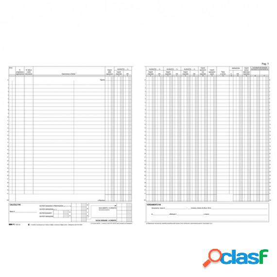 Registro Iva fatture - 31 x 24,5cm - 22pg - numerate -