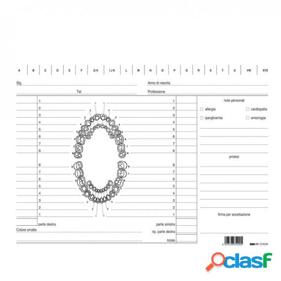 Schede in cartoncino per dentisti - 17 x 24 cm - verde -