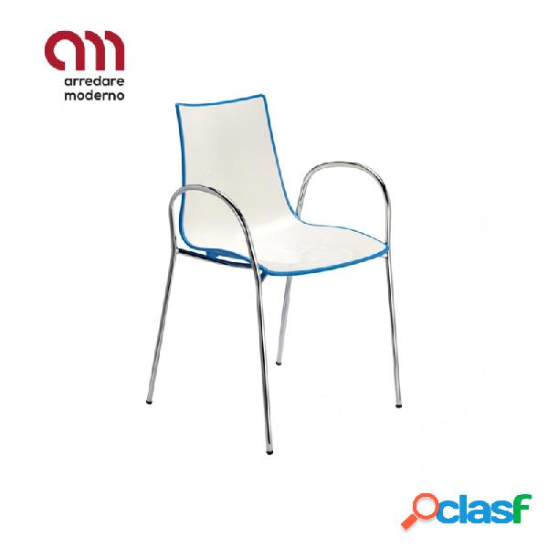 Sedia Zebra bicolore con braccioli Scab