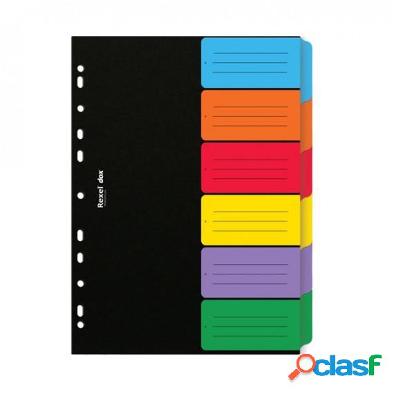 Separatore Dox - 6 tasti neutri colorati - cartoncino 240 gr