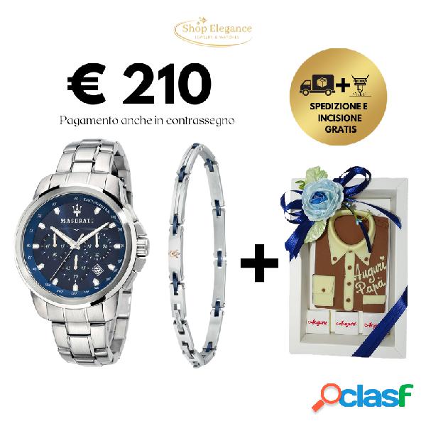 Set orologio e bracciale Maserati + cioccolata papà (mod.