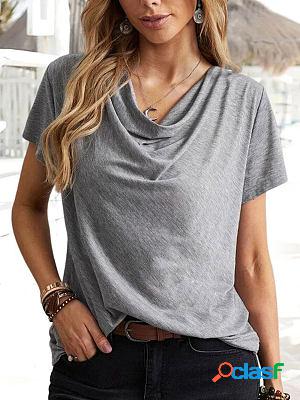 Solid Color Casual Fashion Short Sleeve T-shirt