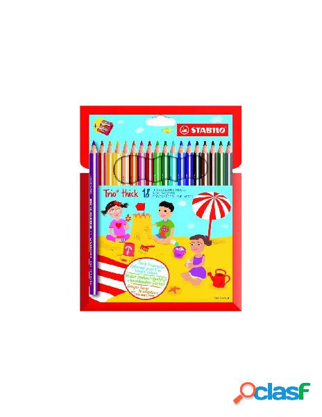 Stabilo trio thick astuccio in cartone da 18 colori ass.+