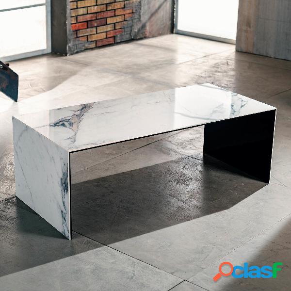 Tavolinetto, tavolo caffè Grande in marmo bianco 110x50xh38