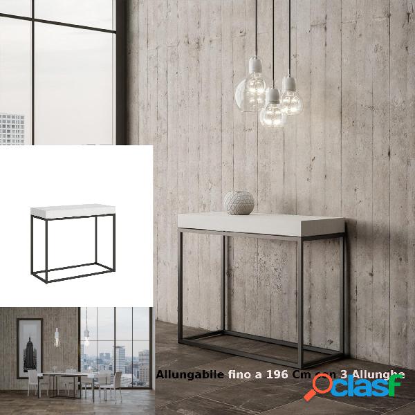 Tavolo Consolle Allungabile Small Bianco NORDICA 90x40xh77
