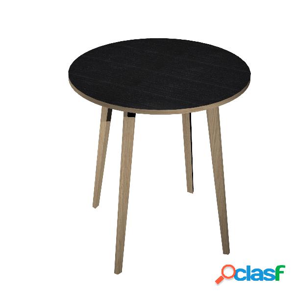 Tavolo a forma rotonda per sale riunioni con gambe in legno