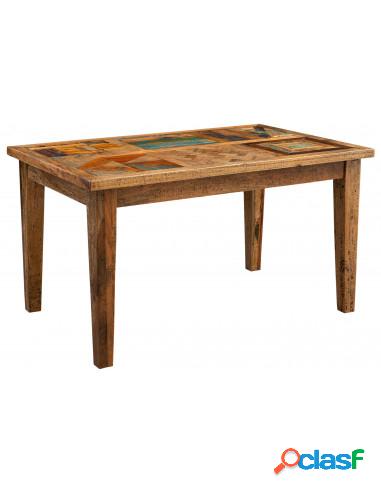 Tavolo massello rettangolare o quadrato Country Shabby da