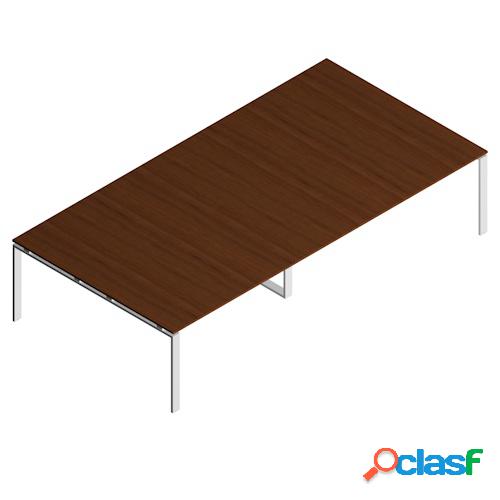 Tavolo per riunioni in legno verniciato e struttura fissa