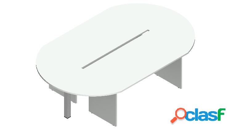 Tavolo riunione ovale in melaminico verniciato con struttura