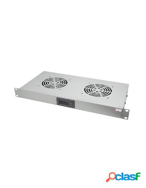 Techly professional - gruppo 2 ventole 1u per rack 19 con