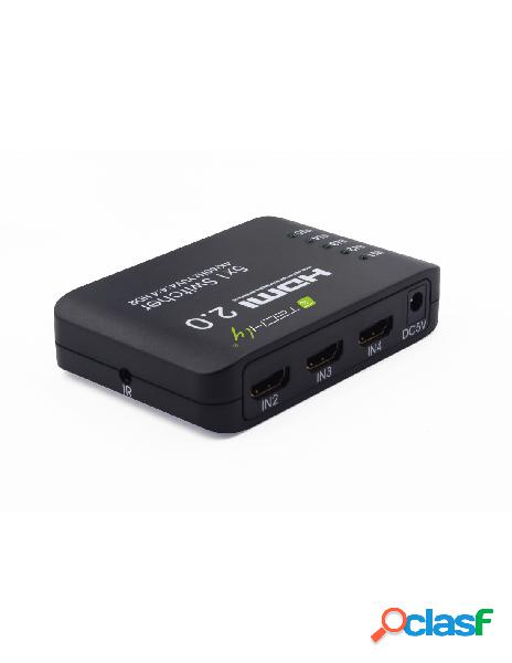 Techly - switch hdmi 2.0 5 vie 4k@60hz yuv4:4:4 hdr