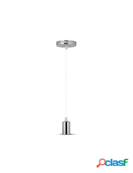 V-tac - lampada a sospensione cilindro in metallo cromato