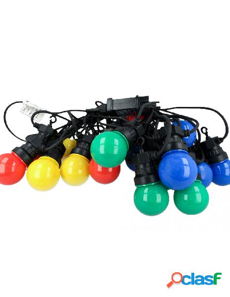 V-tac - stringa catena con 20 lampade led rgby rotolo da 10