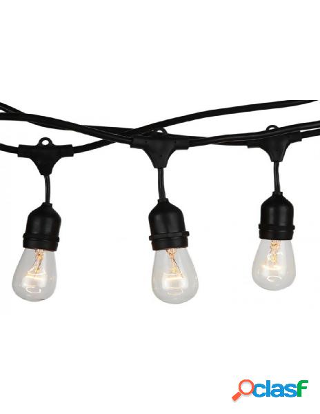 V-tac - stringa catena impermeabile ip54 con 15 attacchi e27