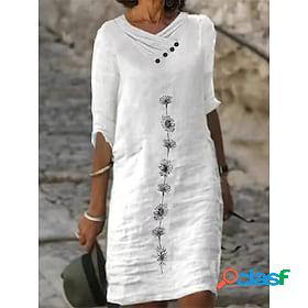 Womens Cotton Linen Dress Shift Dress Cotton And Linen Mini