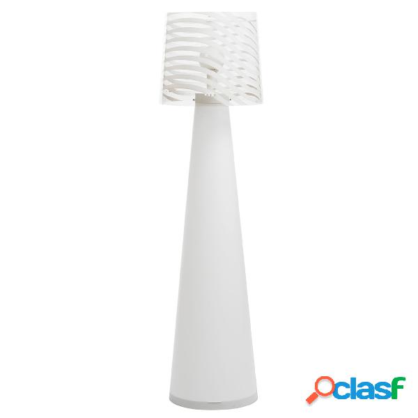lampada da terra con paralume conico in PC Lexan decorato