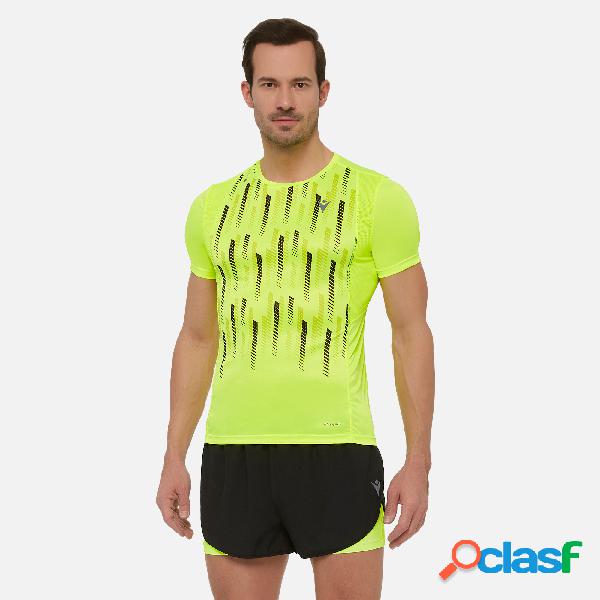 t-shirt running uomo kenny giallo fluo